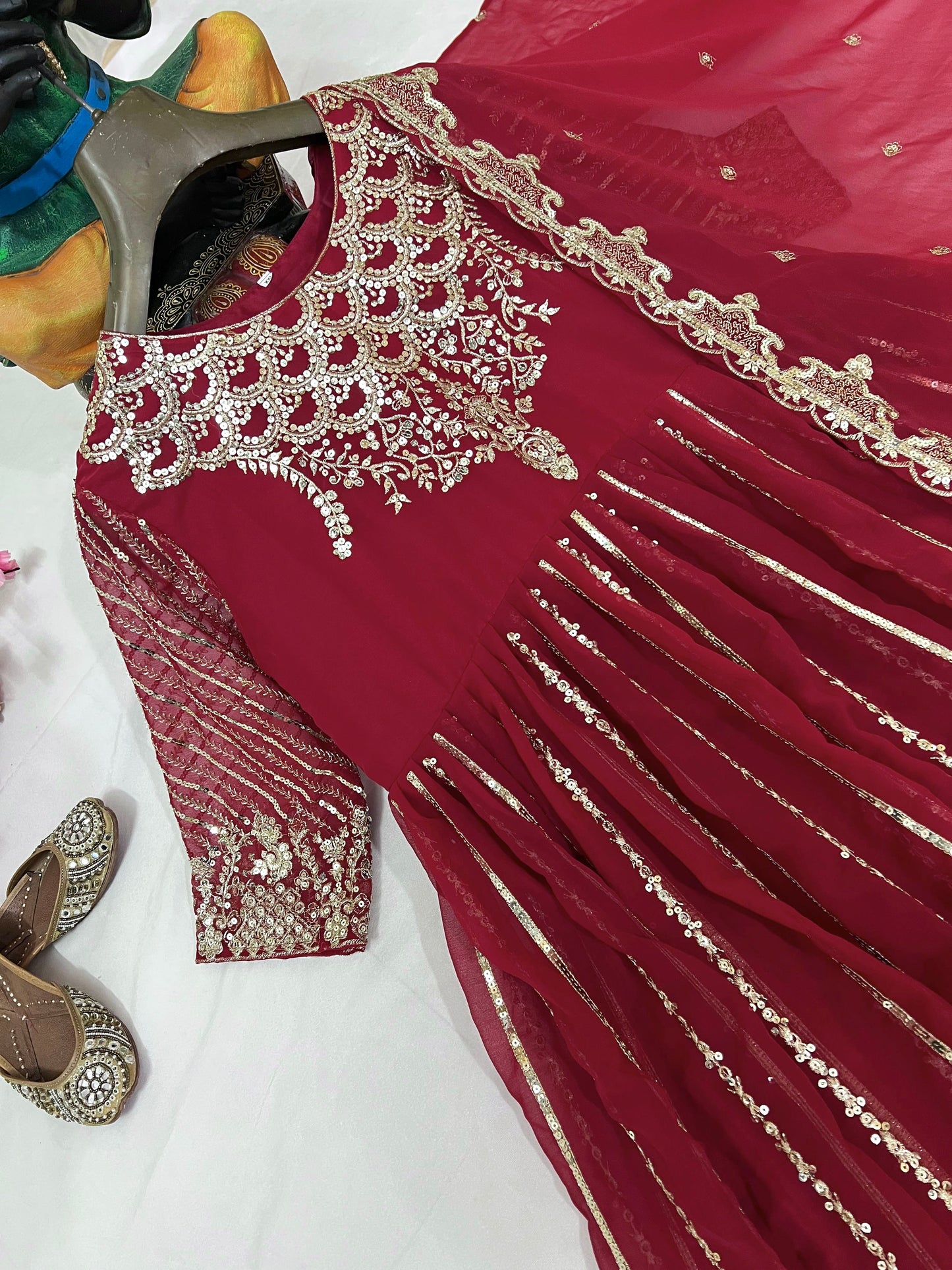Designer Embroidered Anarkali Gown with Sequin Work - LC 1198