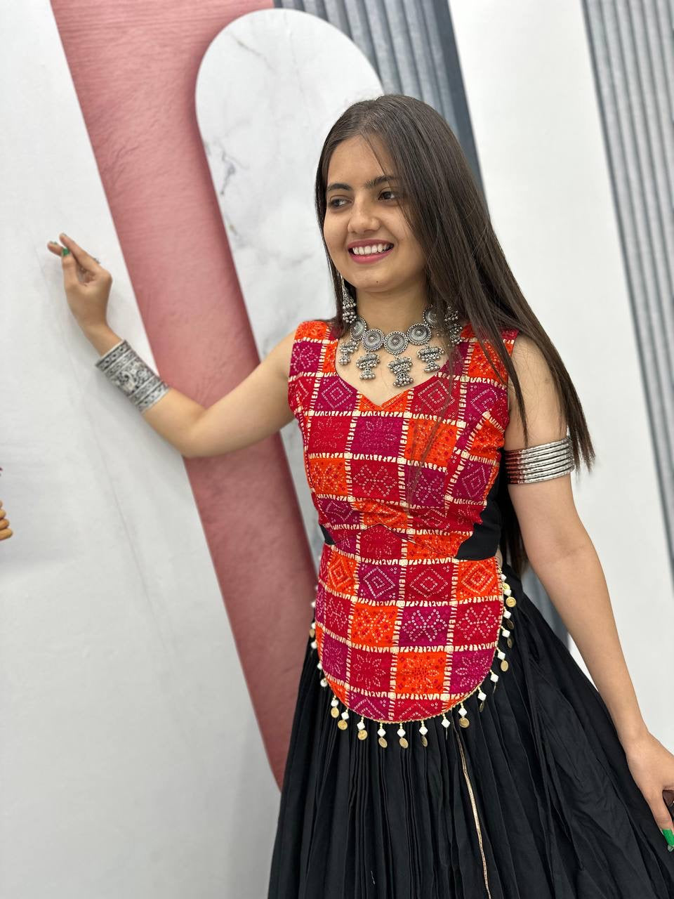 Navratri Special Pure Cotton Lehenga Choli with 6 Meter Heavy Flair & Foil Print