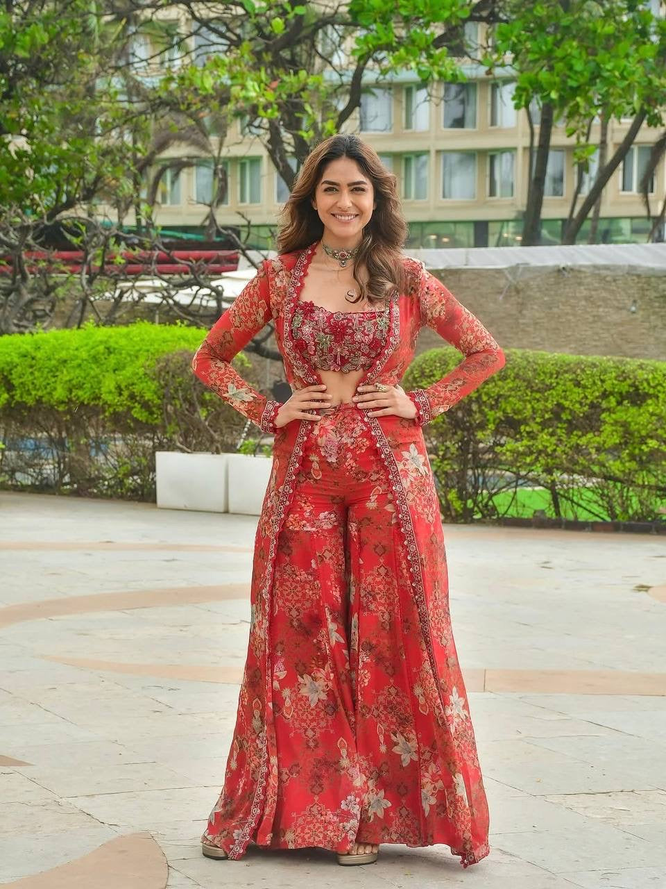 Bollywood Indo Western Koti Palazzo & Blouse Set - FFPD 1126