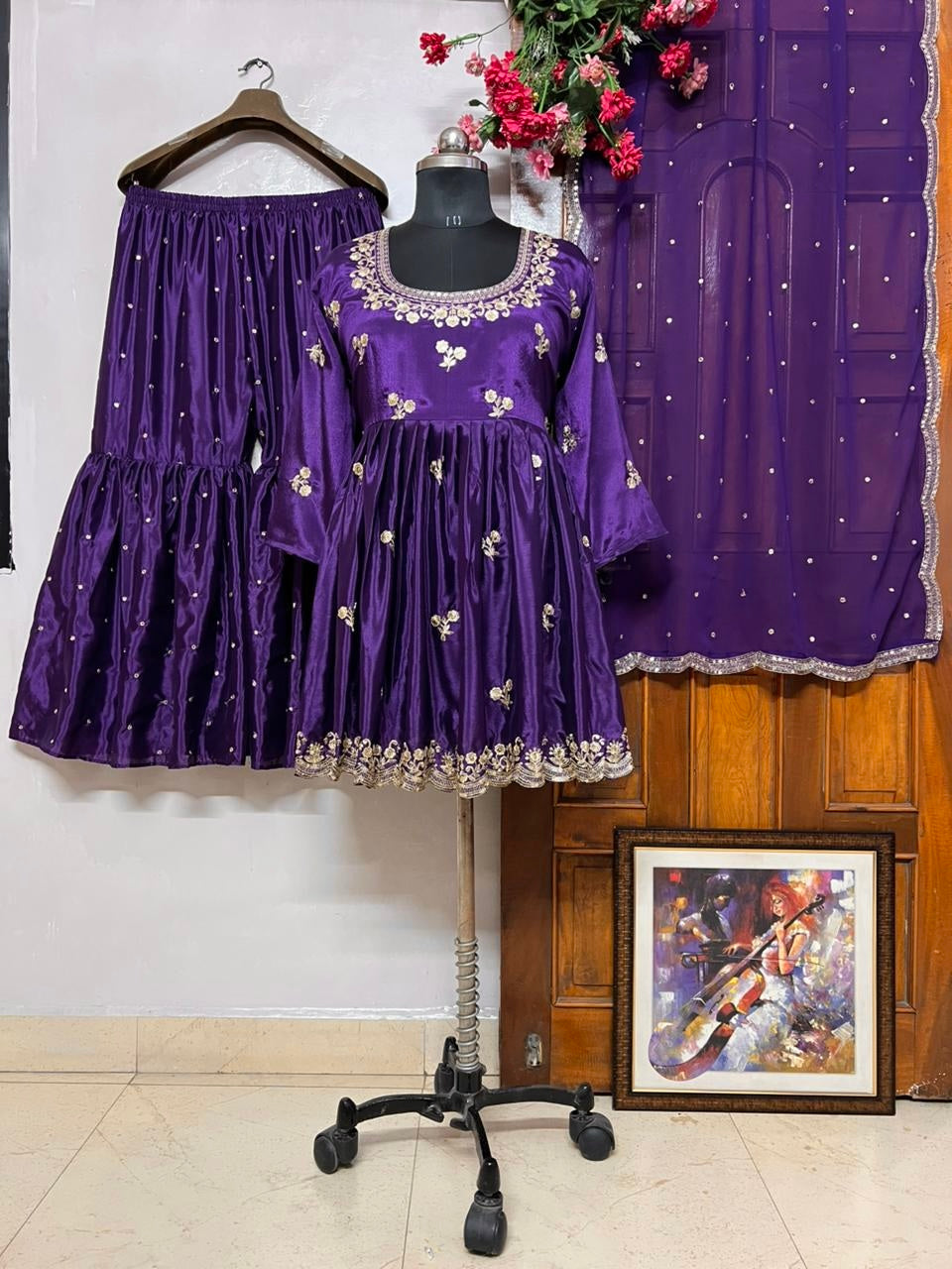 VF-211 Royal Purple color Kediya Style Ensemble