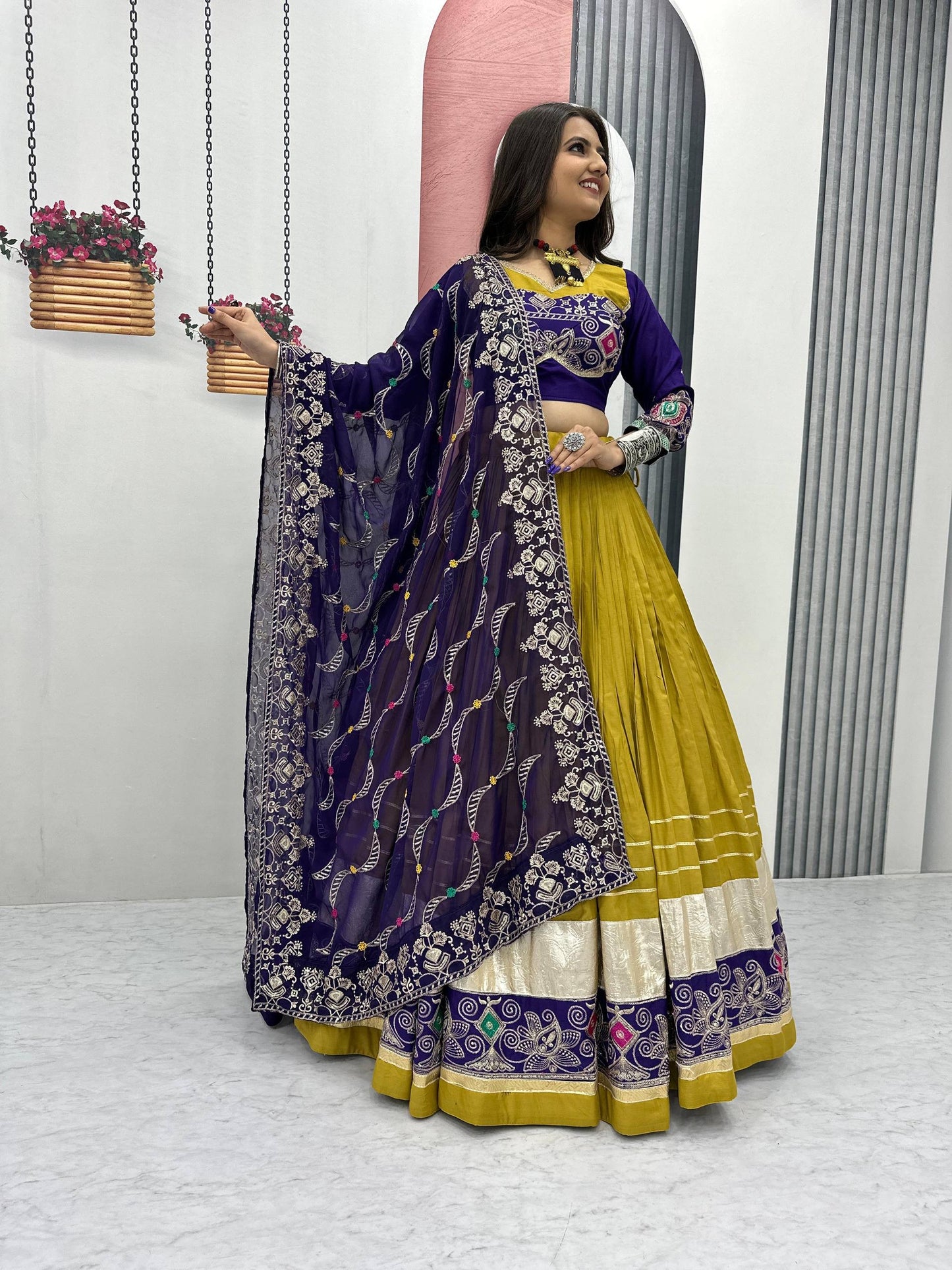 Navratri Special Pure Cotton Lehenga Choli with 6 Meter Big Flair - Real Modeling