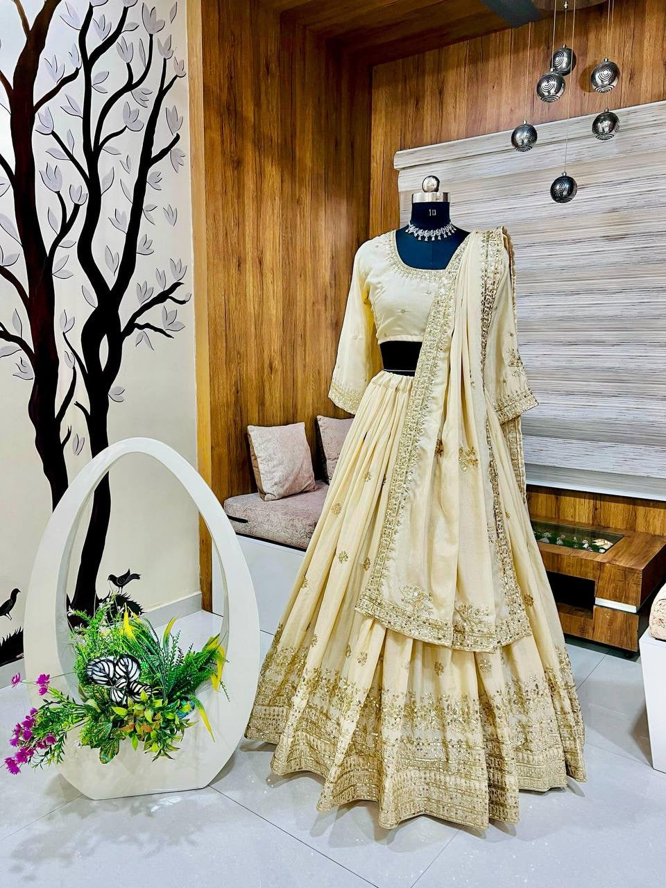 Party Wear Lehenga Choli with Chinon Silk & Sequin Embroidery - ALC 89