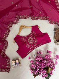 Stylish 4-pis kurti palazzo set in premium chinon silk fabric, in 4 amazing colors