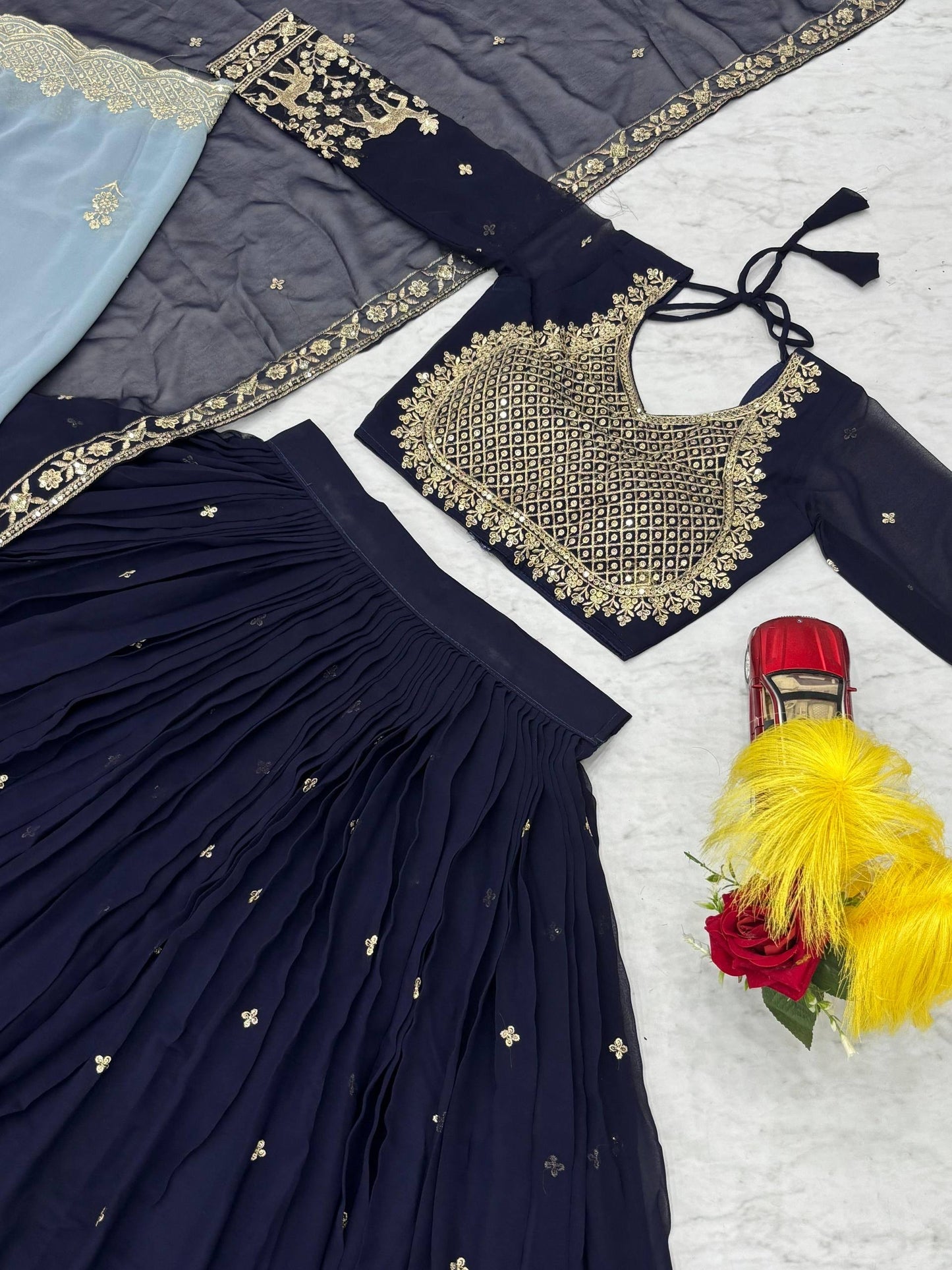 Tapi 291-wedding special lahenga choli with 2 dupatta