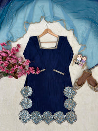 Beautiful Farshi salwar suit in deep blue color