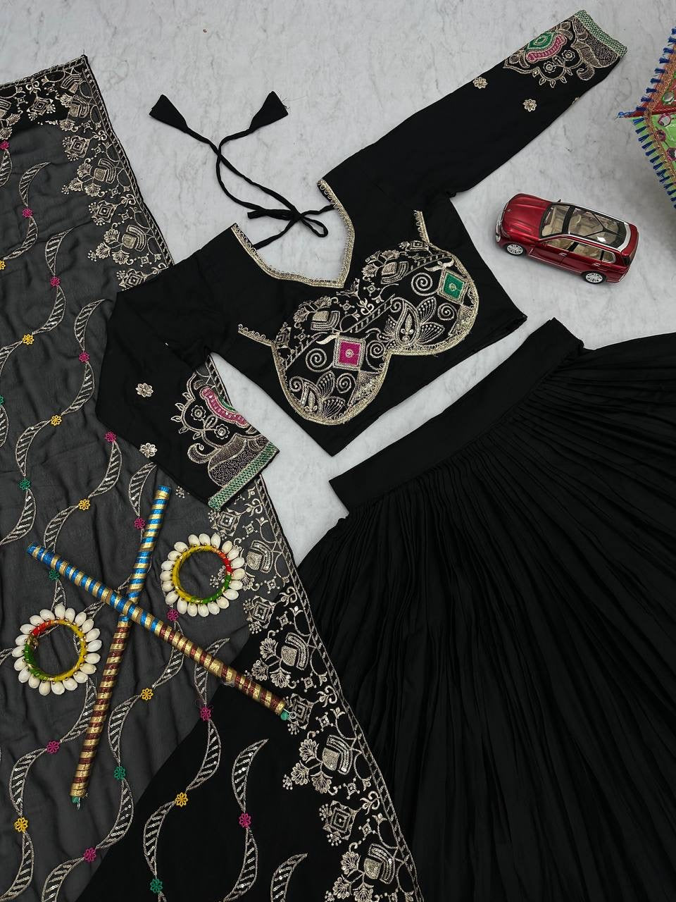 Navratri Special Pure Cotton Lehenga Choli with 6 Meter Big Flair - Real Modeling