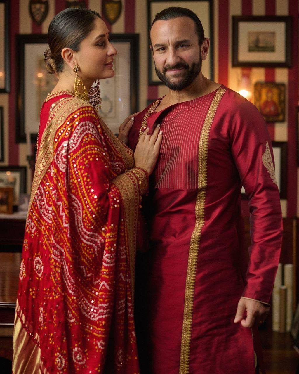 Premium Georgette Kurti-Pant Set with Sequins Work & Embroidered Dupatta
