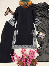Summer Special Chicken work Kurti with Palazzo set in Pista & Black color