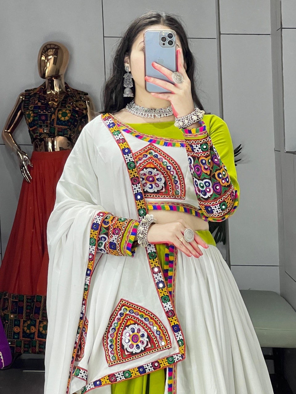 Premium Designer Rayon Cotton Lehenga Set with Gamathi Work - Navratri 2025 - FFgrtn 8050