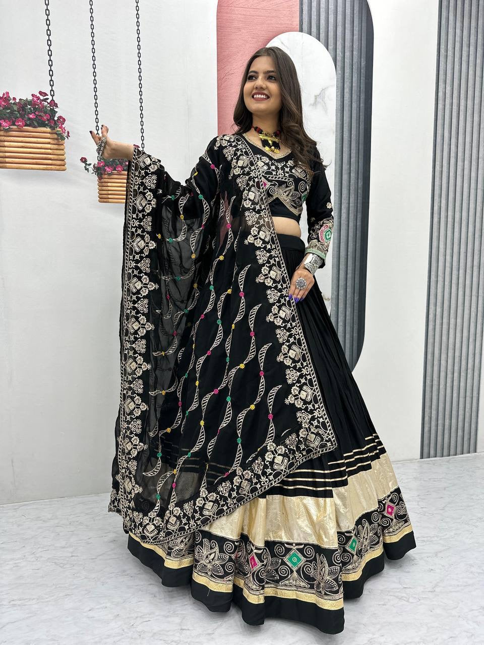 Navratri Special Pure Cotton Lehenga Choli with 6 Meter Big Flair - Real Modeling