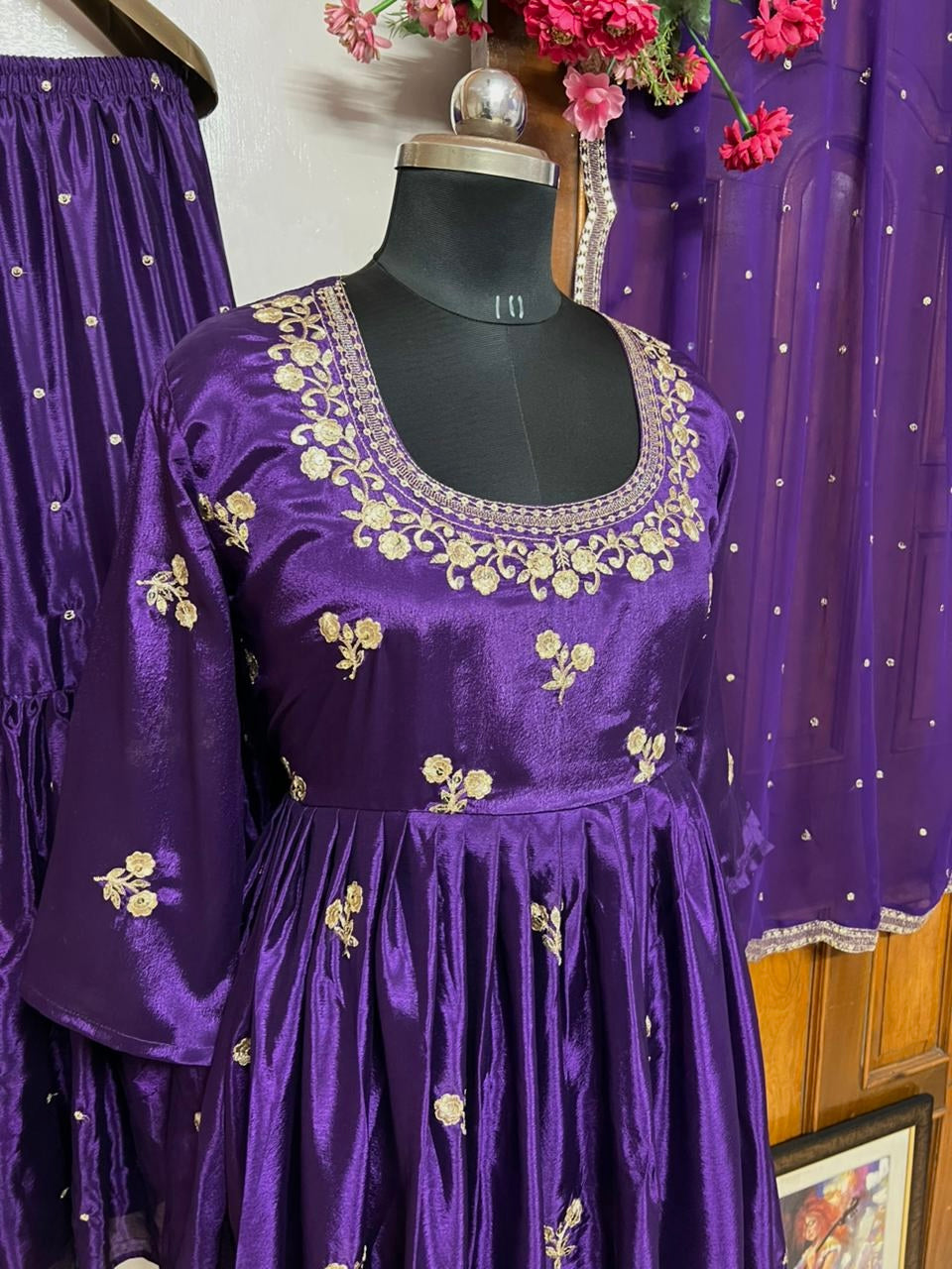 VF-211 Royal Purple color Kediya Style Ensemble
