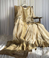 All time hit long kurti plazzo set in premium chinon silk with sequins & zari Embroidery work