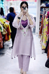 Designer 3-piece Co-ordset in premium organza silk.