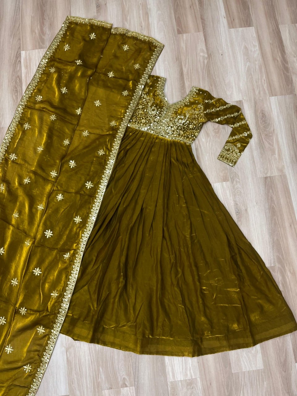 Premium Readymade Gown with Sequins & Zari Embroidery - FFLW-9234
