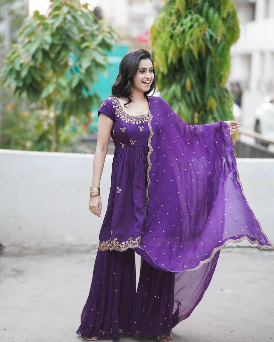 VF-211 Royal Purple color Kediya Style Ensemble
