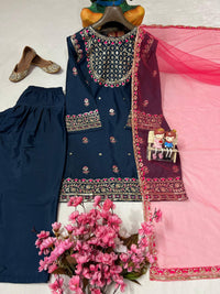 Beautiful contrast matching Farshi salwar suit set in premium french crepe silk