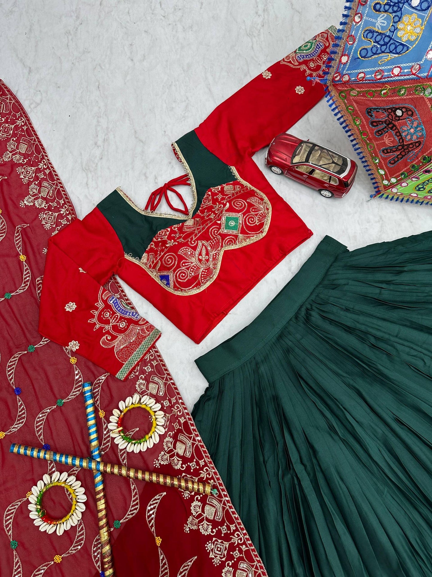 Navratri Special Pure Cotton Lehenga Choli with 6 Meter Big Flair - Real Modeling