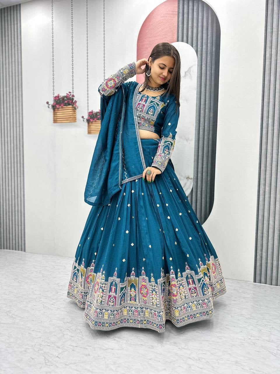 Festival Lehenga Choli with Heavy Embroidery & Sequence Work - FFTP-245