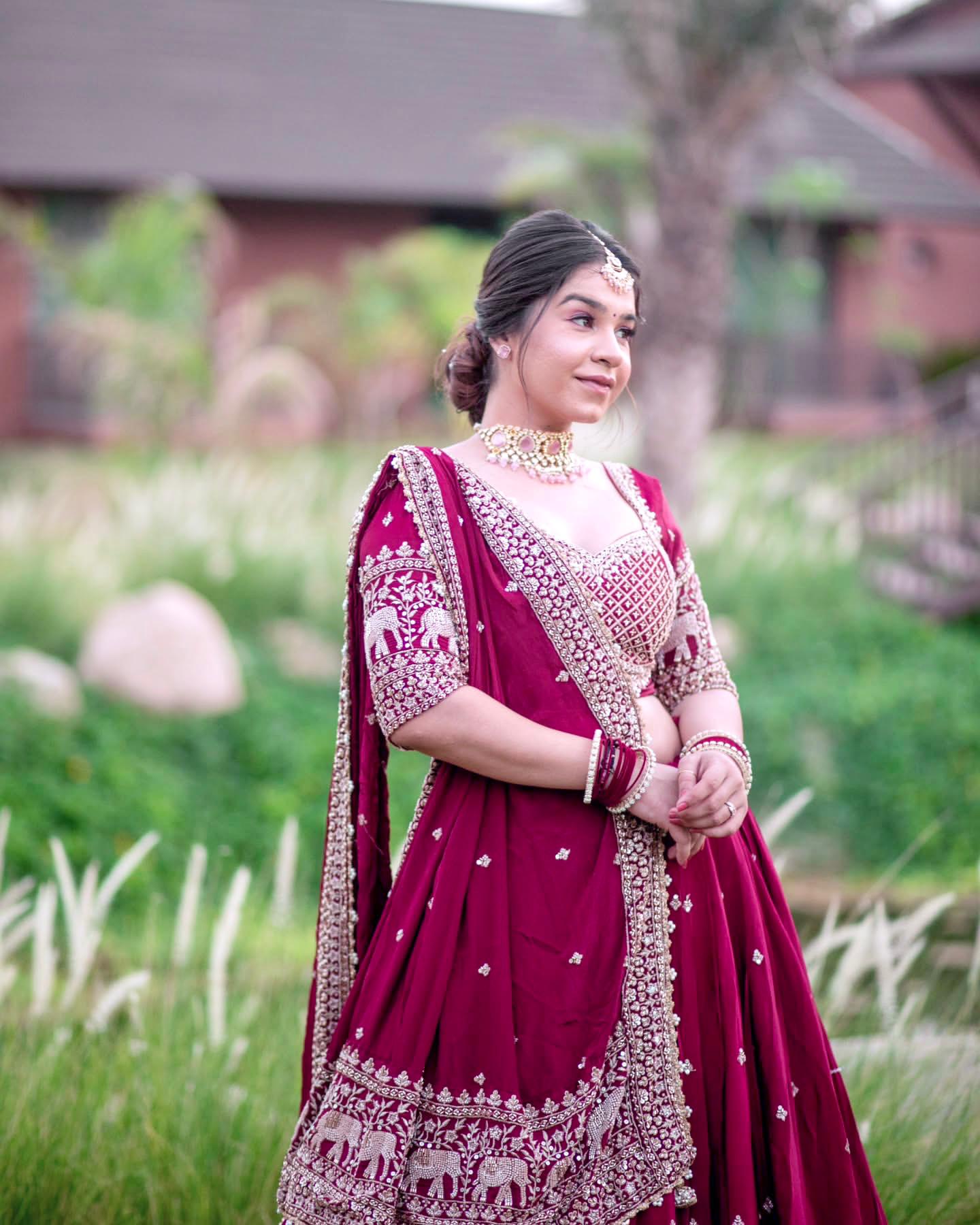 Party Wear semi bridal Lehenga Choli with Sequins & Zari Embroidery - ALC 93