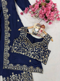 Newly Launched Premium INDOWESTERN PLAZO CHOLI & SHRUG SET