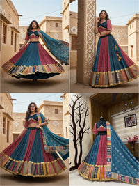 Designer traditional Navratri/Wedding special chaniya choli with real mirror work & Digital print