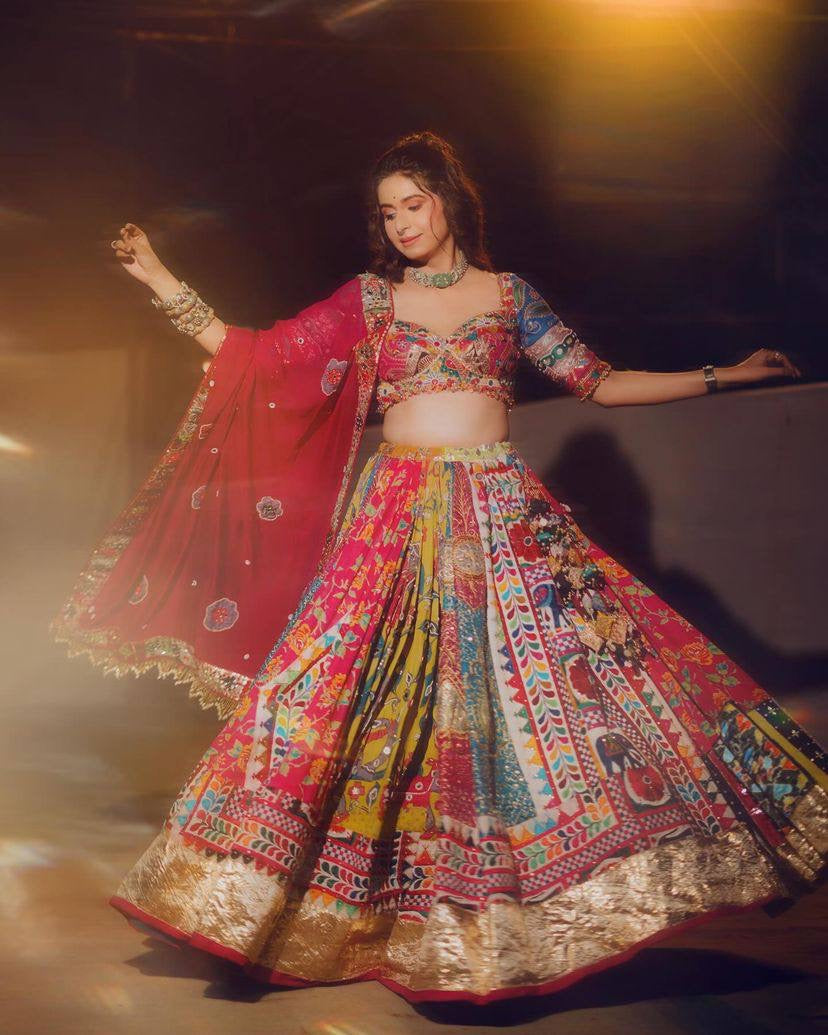 Navratri Special Designer Printed Lehenga Choli - Heavy Muslin Cotton - ALC-73