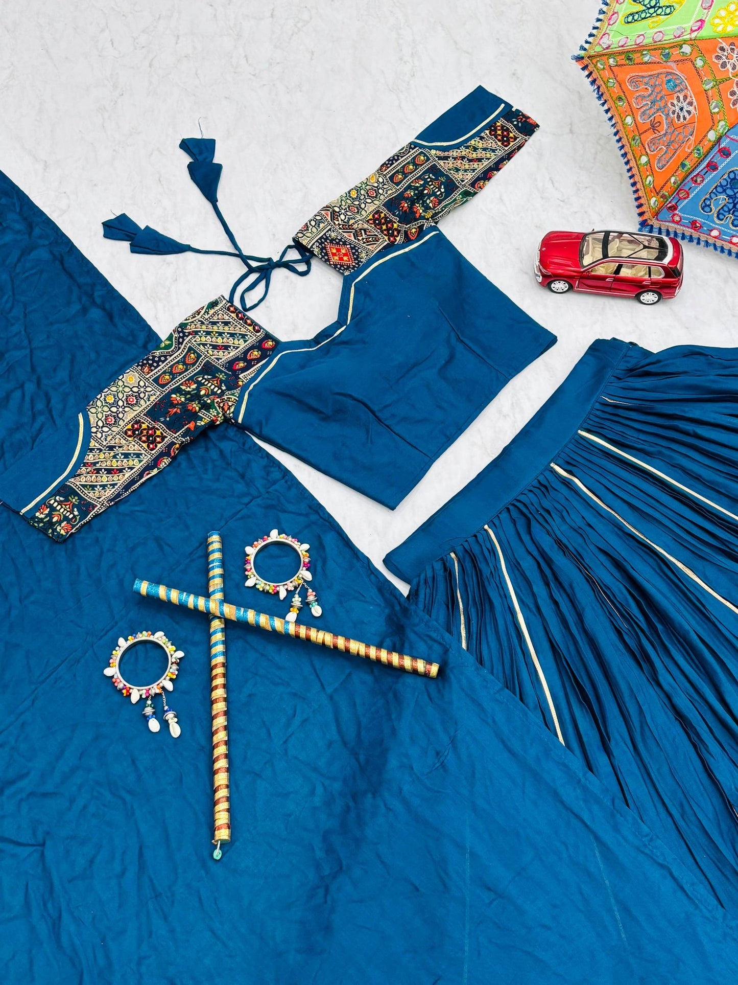 Navratri Special Pure Cotton Lehenga Choli with 6 Meter Big Flair & Gamathi Work