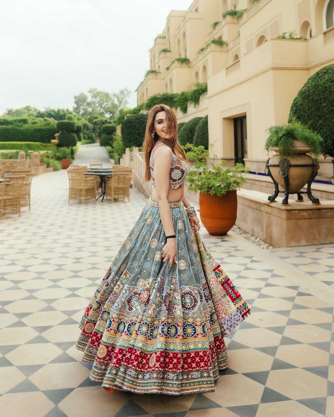 Navratri Special Heavy Muslin Cotton Chaniya Choli with Digital Print & Real Mirror Work