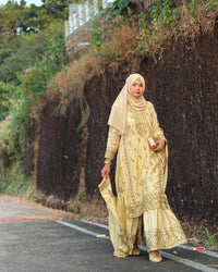 All time hit long kurti plazzo set in premium chinon silk with sequins & zari Embroidery work