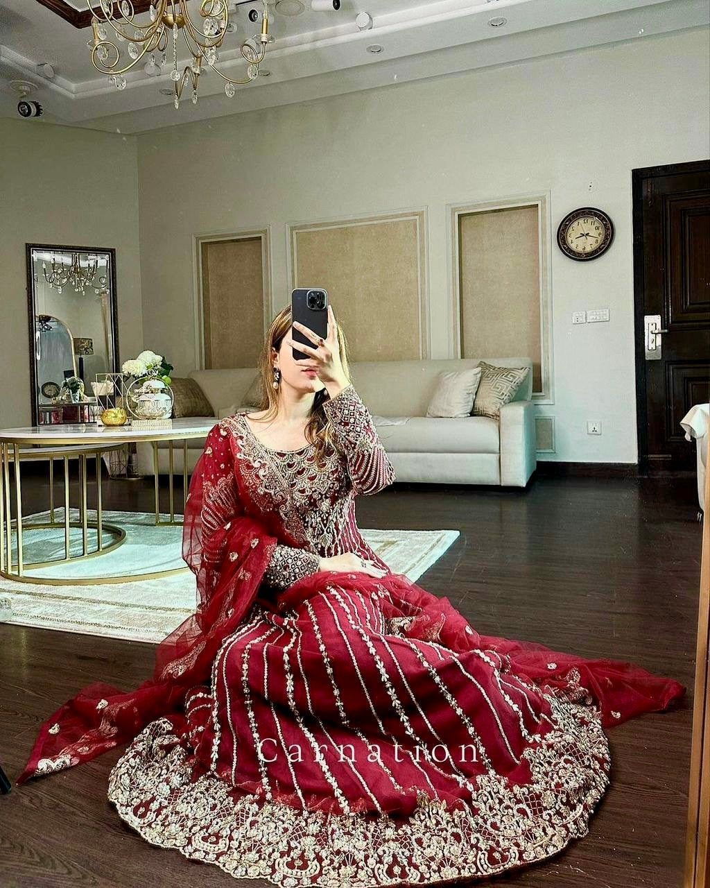 Designer Embroidered Anarkali Gown with Sequin Work - LC 1198