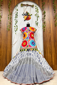 Fusion Style Navratri Kurti Lehenga with Gamthi Embroidery & Mirror Work