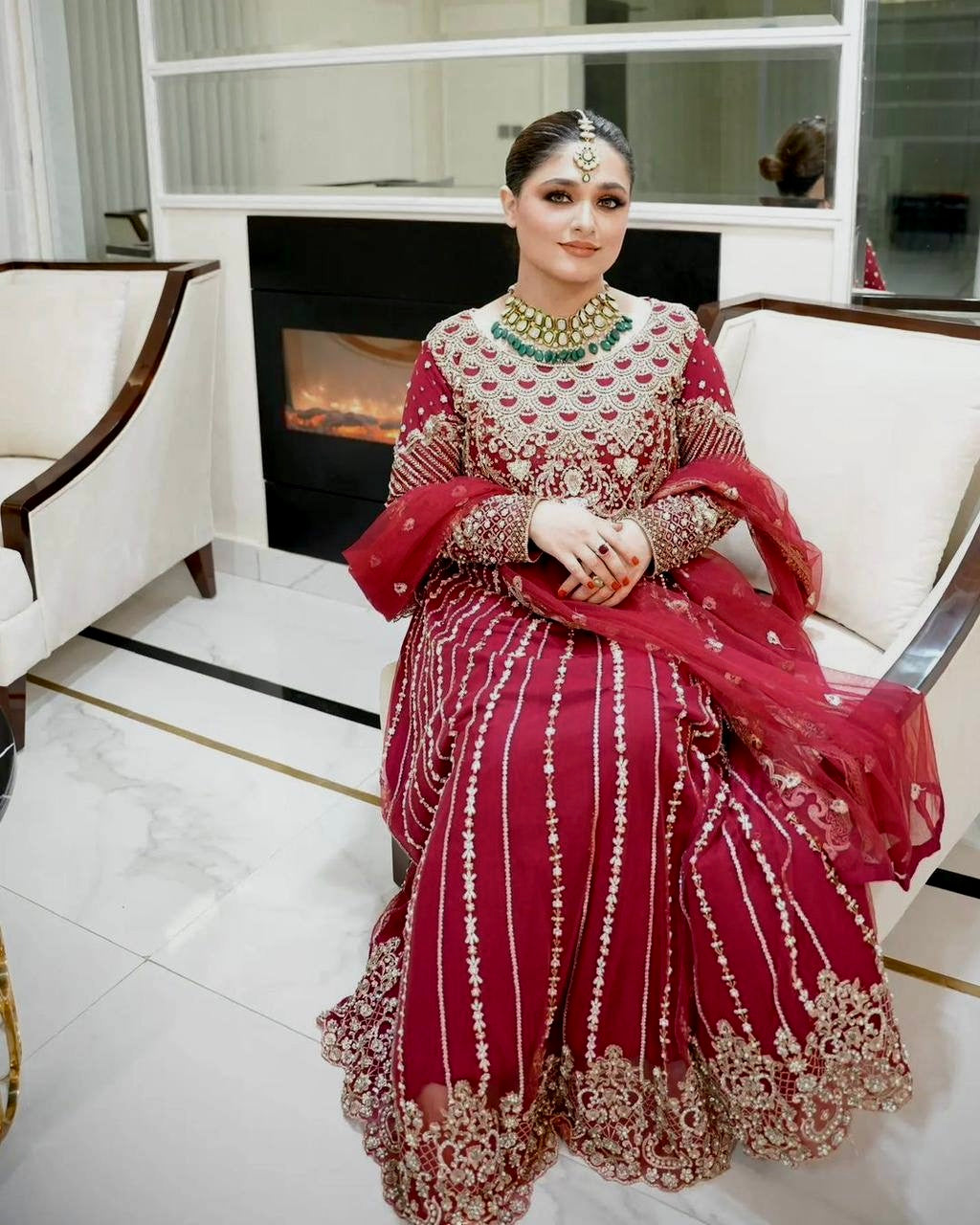 Designer Embroidered Anarkali Gown with Sequin Work - LC 1198