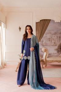 Beautiful Farshi salwar suit in deep blue color