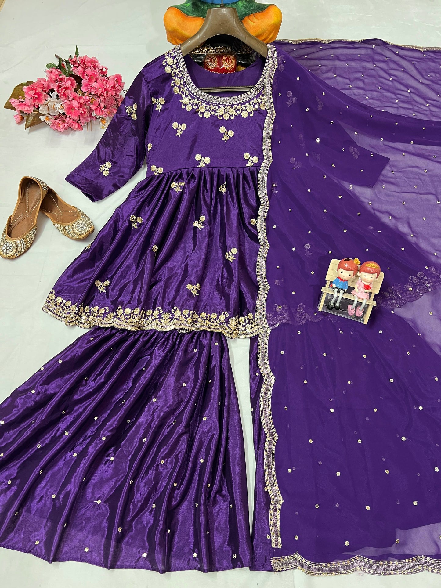 VF-211 Royal Purple color Kediya Style Ensemble