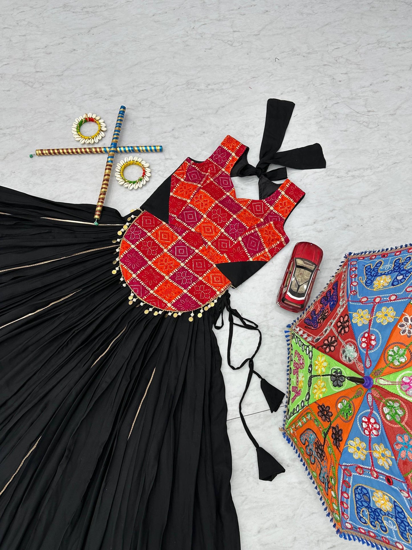 Navratri Special Pure Cotton Lehenga Choli with 6 Meter Heavy Flair & Foil Print