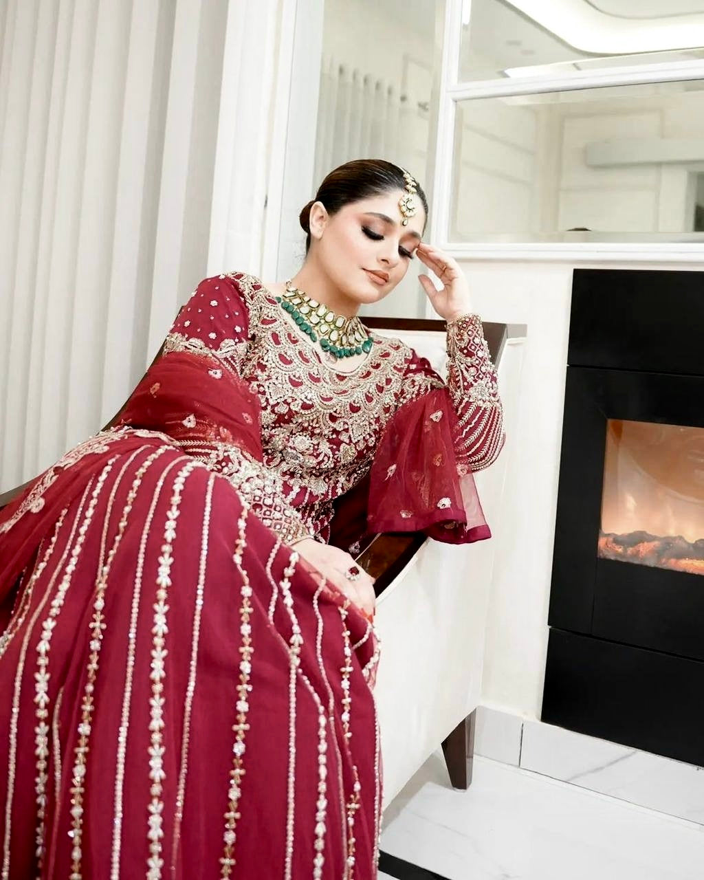 Designer Embroidered Anarkali Gown with Sequin Work - LC 1198