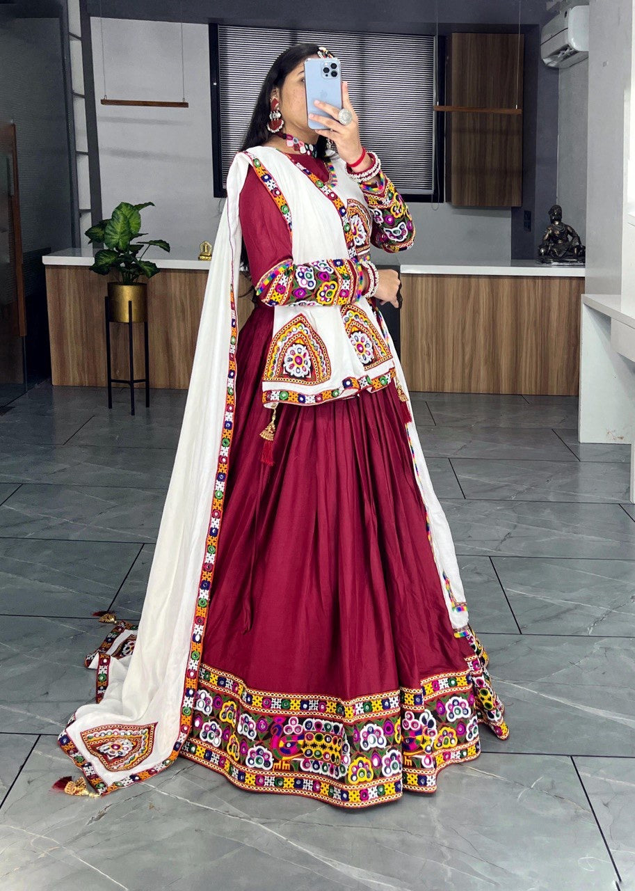 Premium Designer Rayon Cotton Lehenga Set with Gamathi Work - Navratri 2025 - FFgrtn 8050
