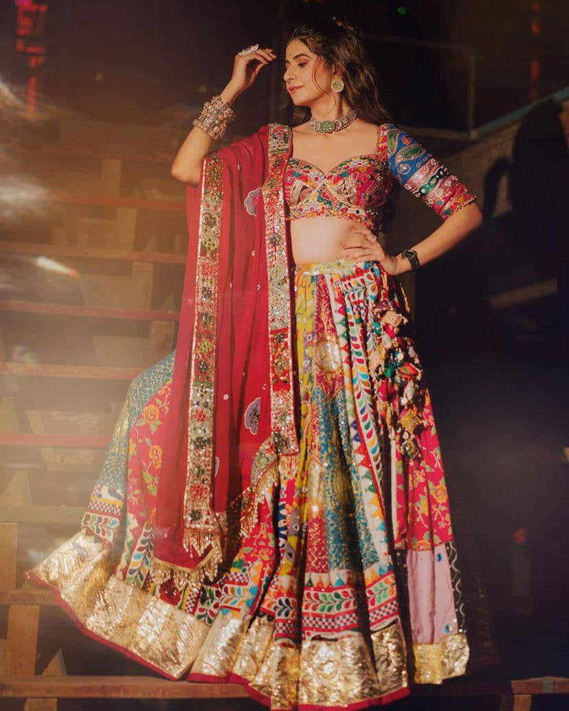 Navratri Special Designer Printed Lehenga Choli - Heavy Muslin Cotton - ALC-73