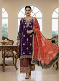 Designer & stylish Kurti with jacard plazzo set with elegant dupatta