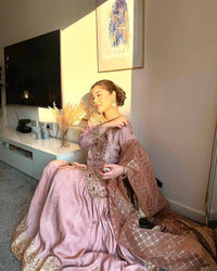 Beautiful baby pink color Sharara set with elegant Embroidery work