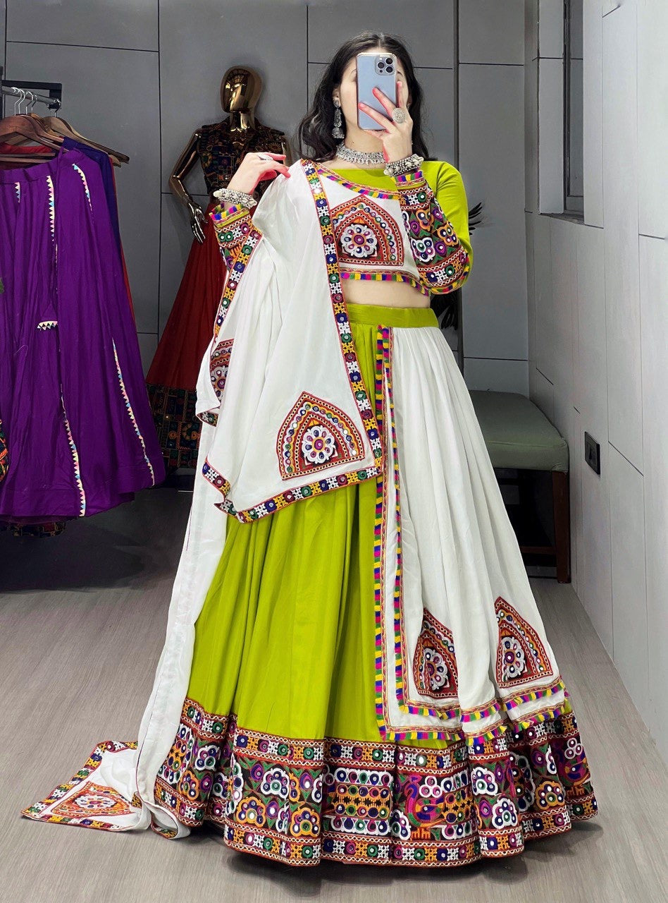 Premium Designer Rayon Cotton Lehenga Set with Gamathi Work - Navratri 2025 - FFgrtn 8050