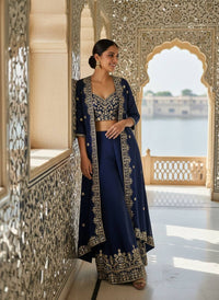 Newly Launched Premium INDOWESTERN PLAZO CHOLI & SHRUG SET