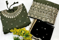 Beautiful mehendi green colored Indo-western set in premium chinon silk fabric (kediya style kurti with Lehenga choli)