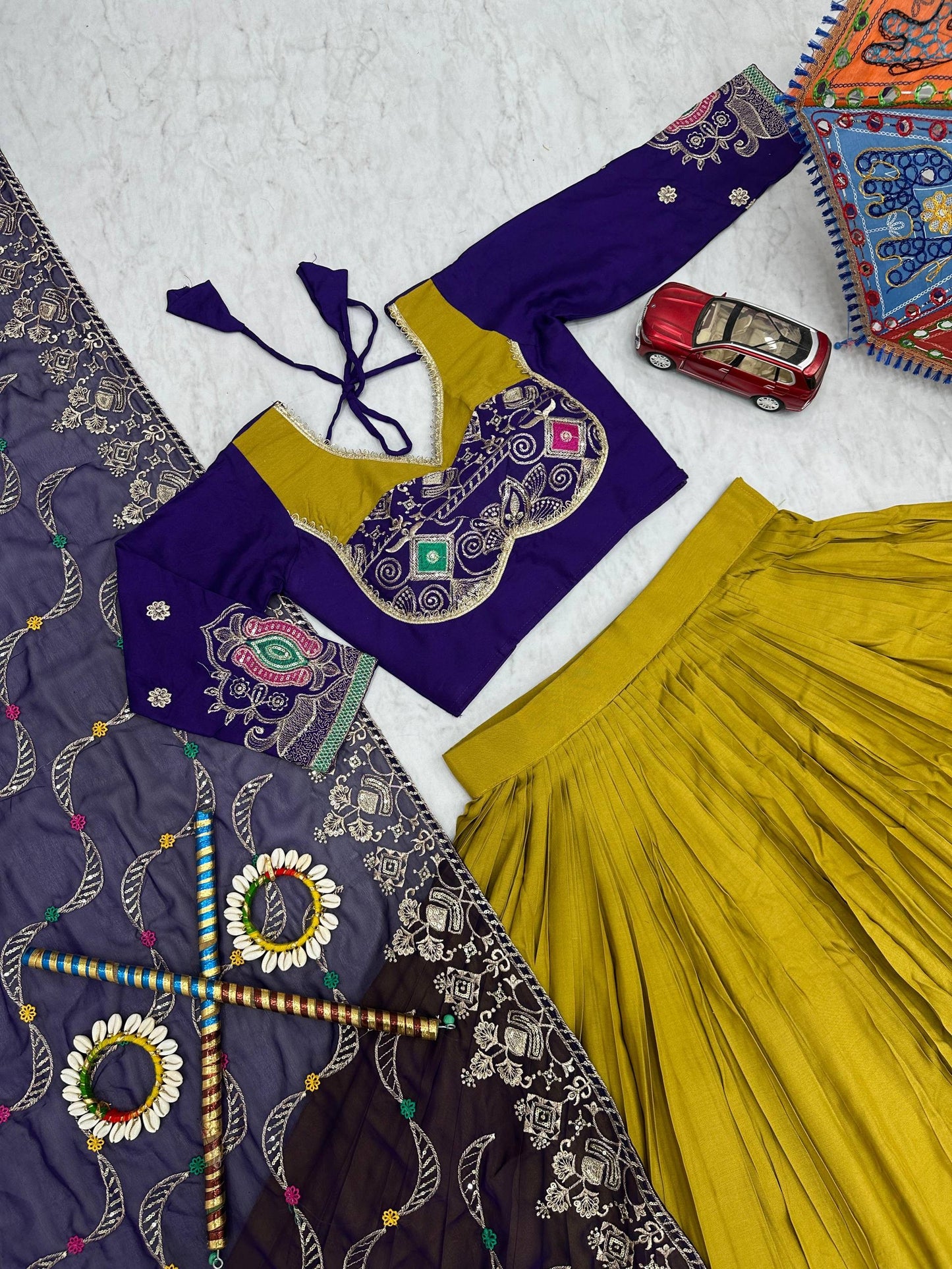 Navratri Special Pure Cotton Lehenga Choli with 6 Meter Big Flair - Real Modeling