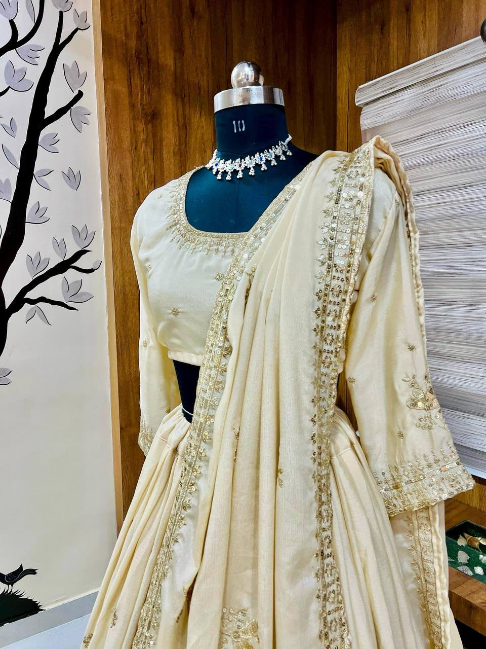 Party Wear Lehenga Choli with Chinon Silk & Sequin Embroidery - ALC 89