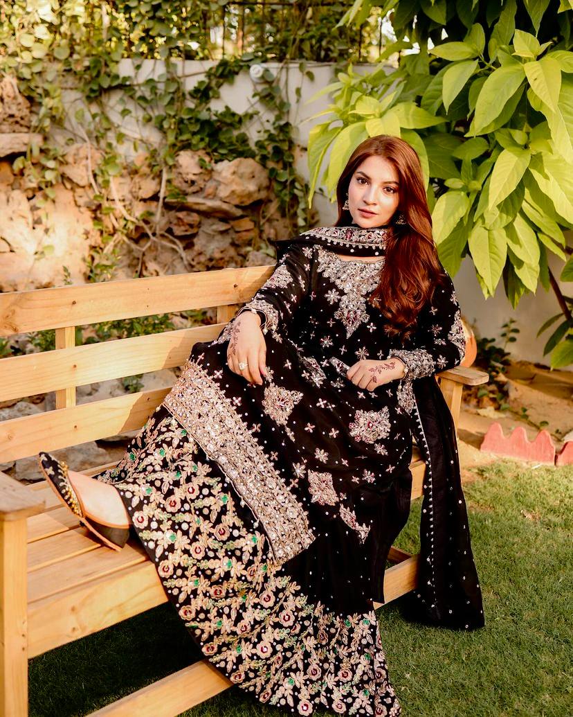 Georgette Long Kurti with Embroidered Sharara Set - LC 1242