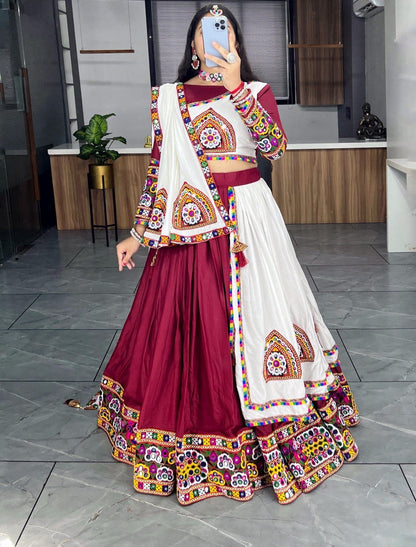 Premium Designer Rayon Cotton Lehenga Set with Gamathi Work - Navratri 2025 - FFgrtn 8050