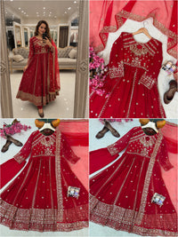 Raksha Bandhan Special Anarkali Gown | Soft Faux Georgette | Sequins & Zari Embroidery | 3 Colors