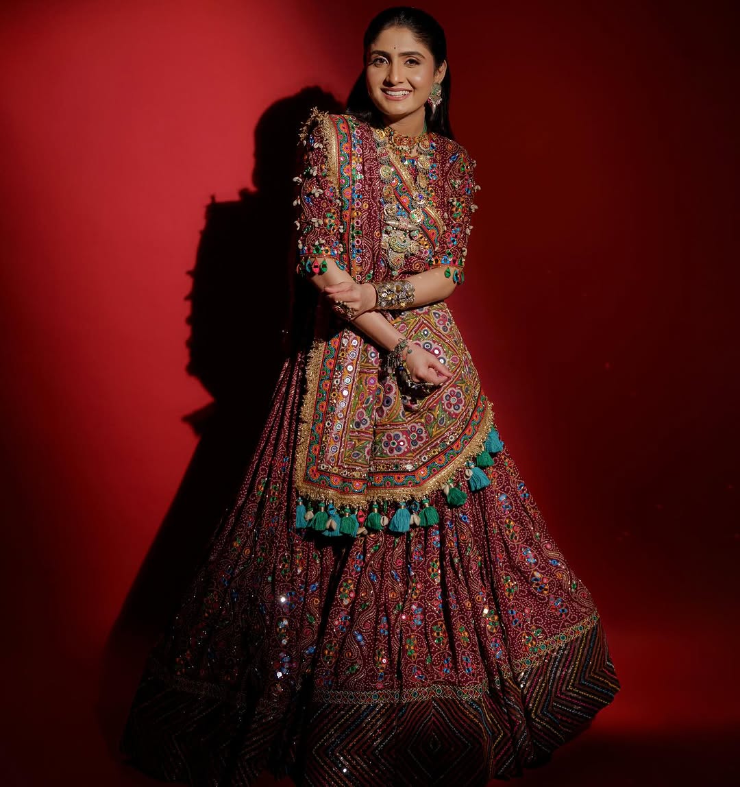 Navratri Special Muslin Cotton Lehenga Choli with Real Mirror Work - ALC 110