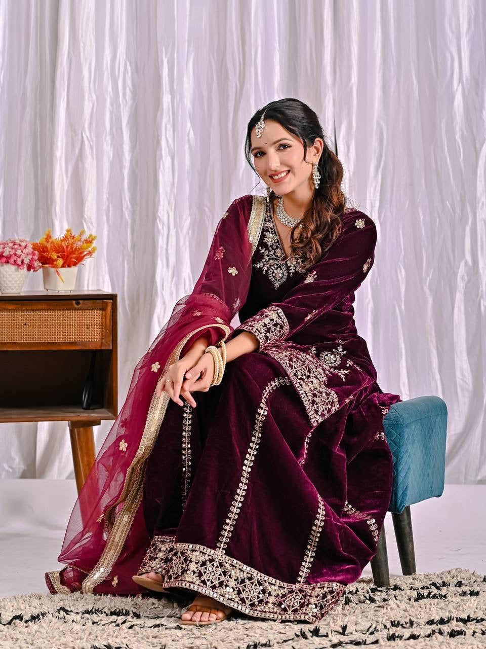 Nd 5052- new fency style velvet suit